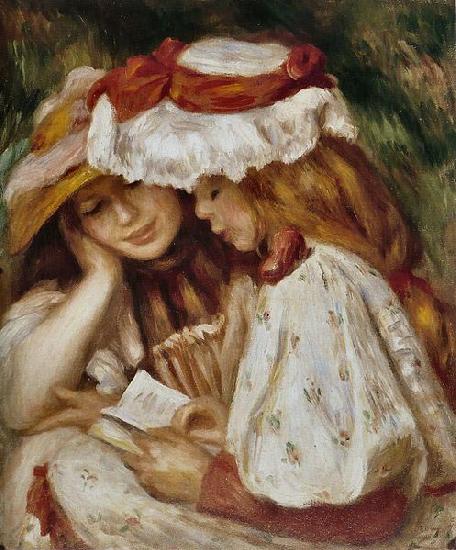 Pierre-Auguste Renoir Jeunes Filles lisant Sweden oil painting art